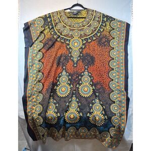 NF Free Size Kaftan Maxi‎ Dress Multicolor Floral Animal Print One Size Vintage